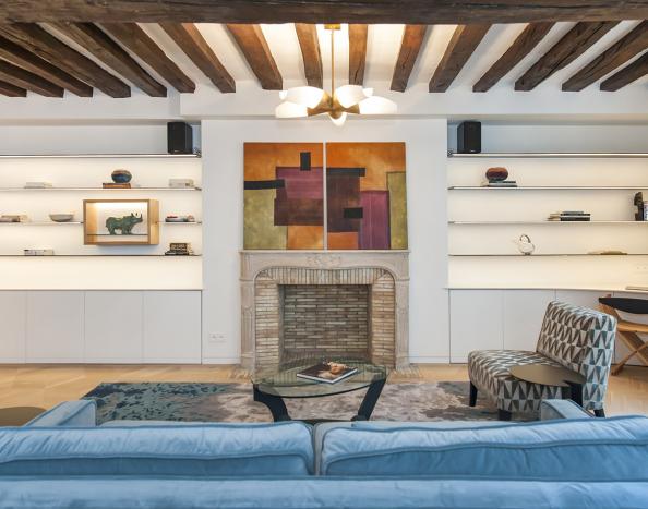 Photo salon canapé velour bleu