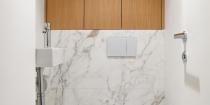 Projet maitre albert architecture d'intérieur toilettes marbre